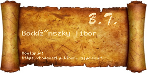 Bodánszky Tibor névjegykártya